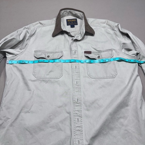 Woolrich Men's Casual Button Down Shirt - Cream and Brown - Picture 2 of 6